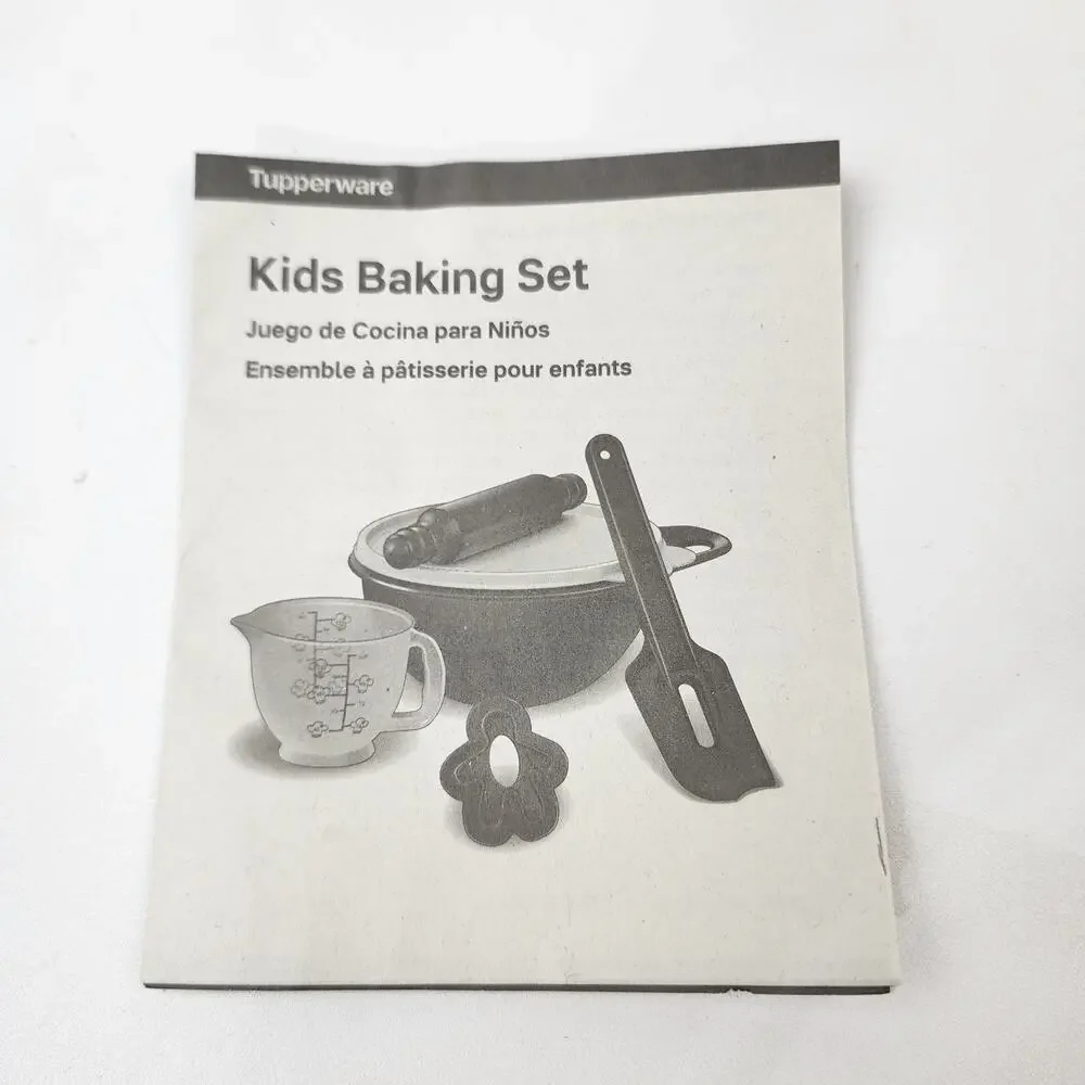 Tupperware Kids Baking Toys Bowl Lid Spatula Rolling Pin Cake Holders Plates